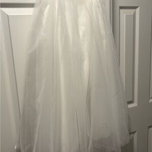 Chic white Tulle A-Line Skirt